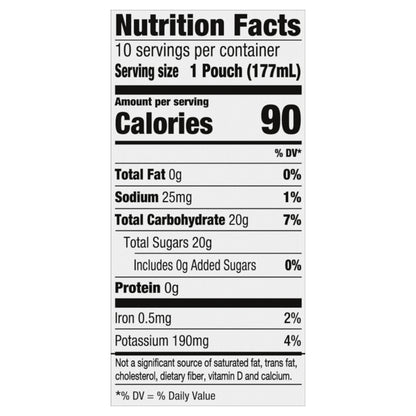 Capri Sun 100% Juice Fruit Punch Flavored All-Natural Juice Blend from Concentrate with added ingredients and other natural flavors, 10 ct Box, 6 fl oz Pouches