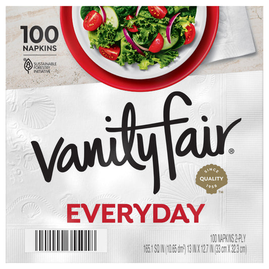 VANITY FAIR EVERYDAY PAPER NAPKINS, 100 COUNT