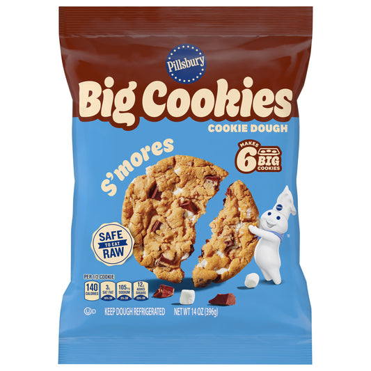 Pillsbury Big Cookies S'mores Cookie Dough 6 Count, 14 OZ