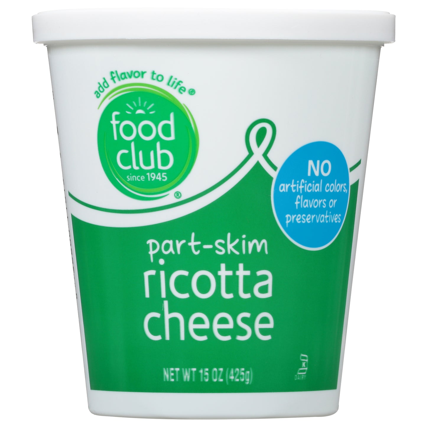 Food Club Part-Skim Ricotta Cheese 15 oz
