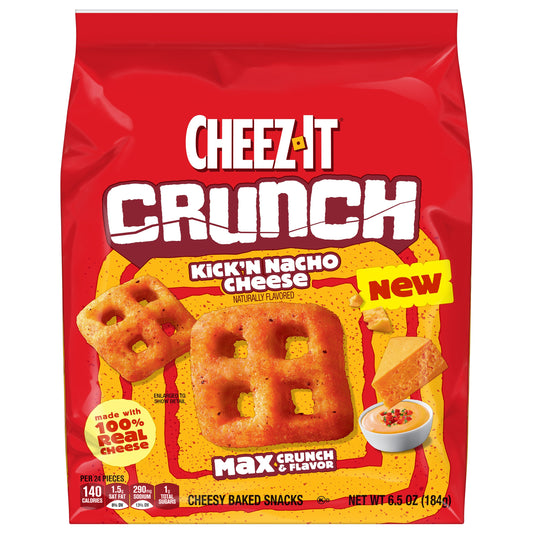 Cheez-It Crunch Cheesy Baked Snacks Kick'n Nacho Cheese