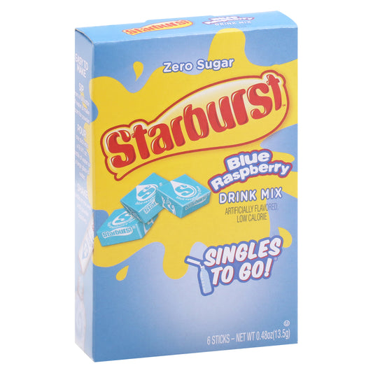 Starburst Singles to Go! Zero Sugar Blue Raspberry Drink Mix 6 ea