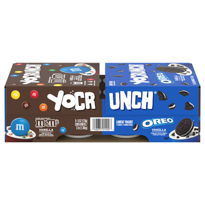 YoCrunch Vanilla with Mini M&Ms and OREO Cookie Pieces Low Fat Yogurt, 6 oz. (8 pack)