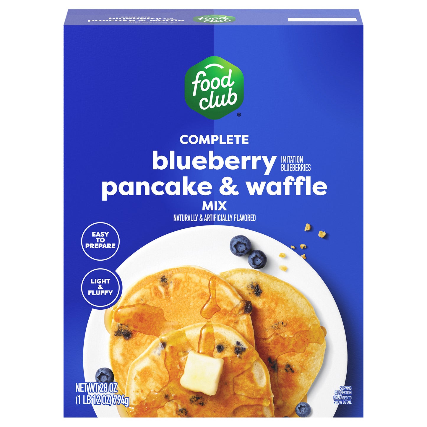 Food Club Complete Blueberry Pancake & Waffle Mix 28 oz