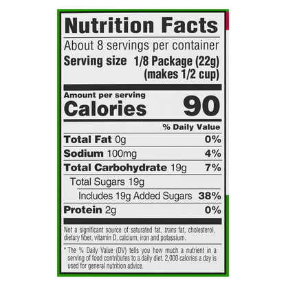 Jell-O Lime Artificially Flavored Gelatin Dessert Mix, Family Size, 6 oz Box