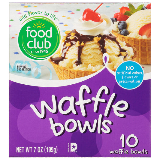 Food Club Waffle Bowls 10 ea