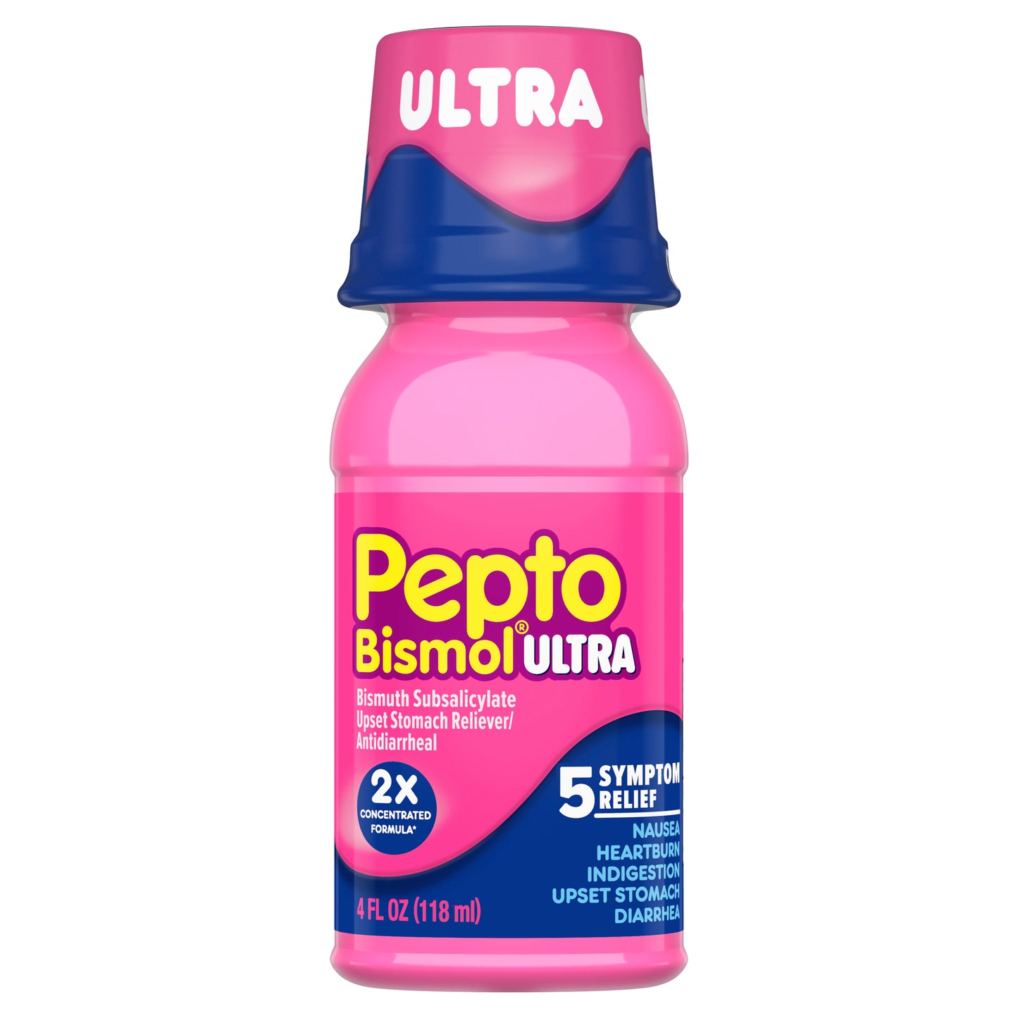 Pepto Bismol Liquid Ultra for Nausea, Heartburn, Indigestion, Upset Stomach, and Diarrhea - 5 Symptom Fast Relief, Original Flavor 4 oz