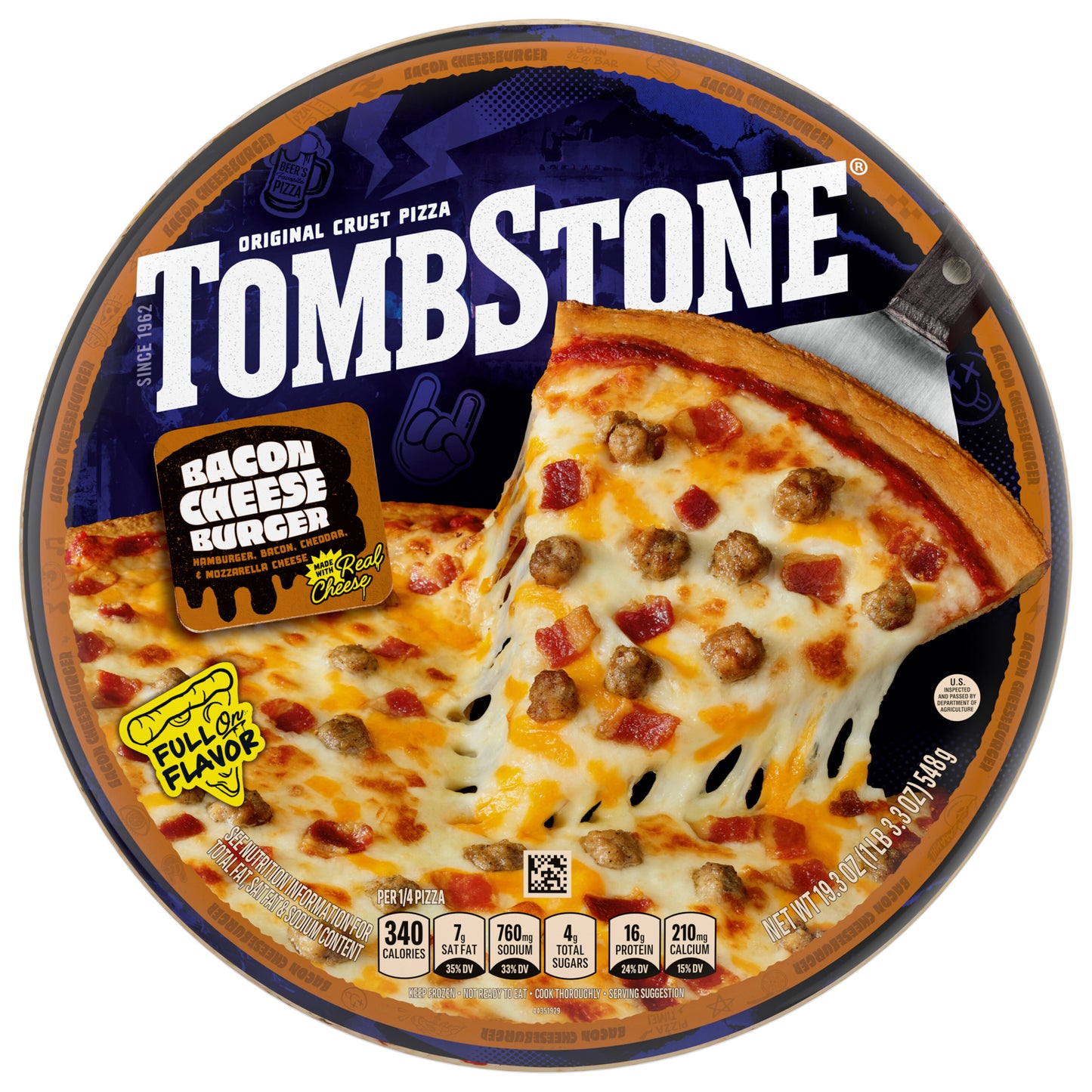 Tombstone Original Bacon Cheeseburger Back Label Project Happy Hour Thr3d Files Only 19.3 oz