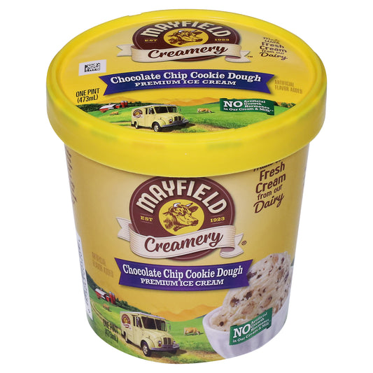 Mayfield Dairy Farms Premium Chocolate Chip Cookie Dough Ice Cream 1 pt