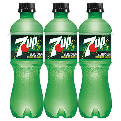 7UP Zero Sugar Lemon Lime Soda, .5 L  bottles, 6 pack