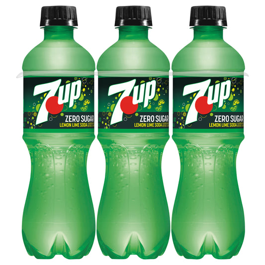 7UP Zero Sugar Lemon Lime Soda, .5 L  bottles, 6 pack