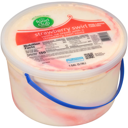 Strawberry Swirl Vanilla Ice Cream With A Strawberry Swirl Sauce