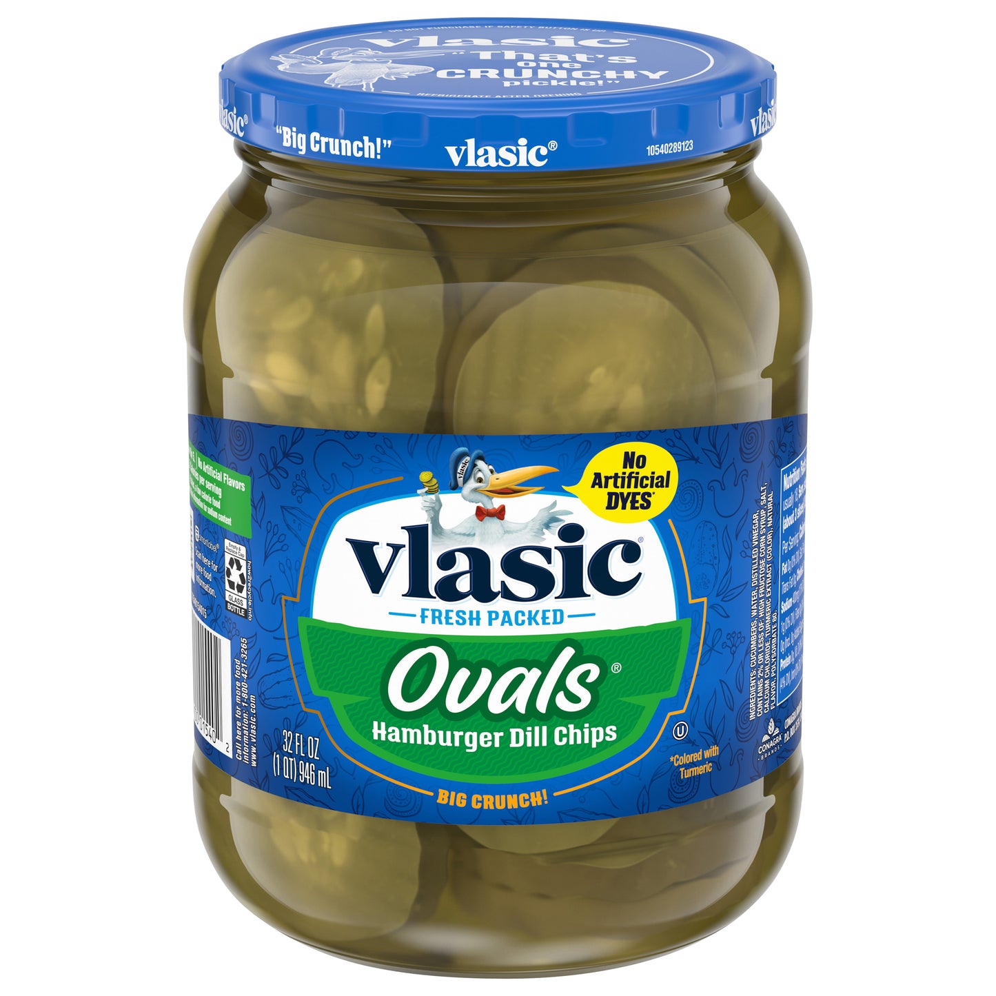 Vlasic Ovals Hamburger Dill Pickle Chips, 32 OZ
