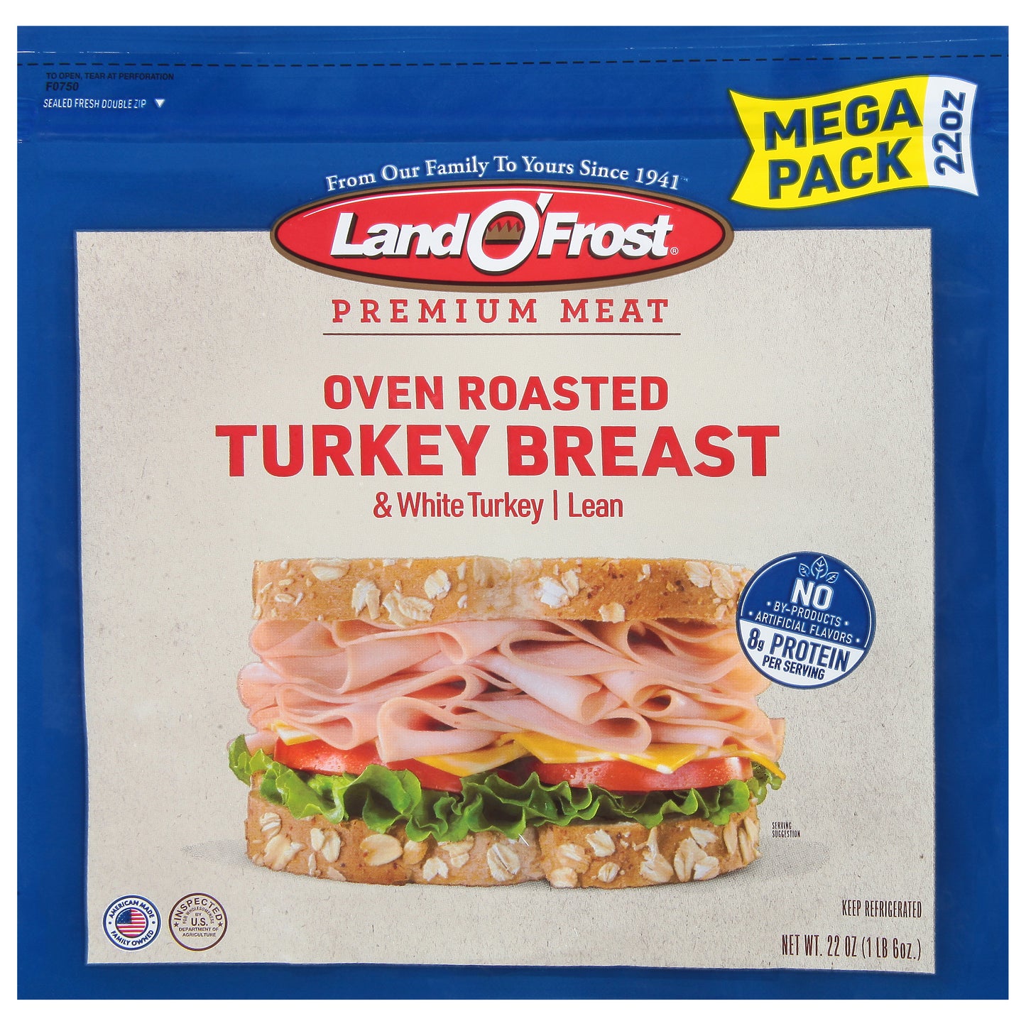 Land O'Frost Oven Roasted Turkey Breast Mega Pack 22 oz
