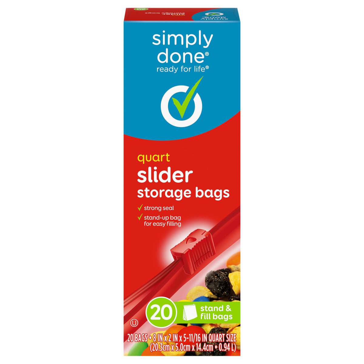 Simply Done Quart Slider Storage Bags 20 Bags