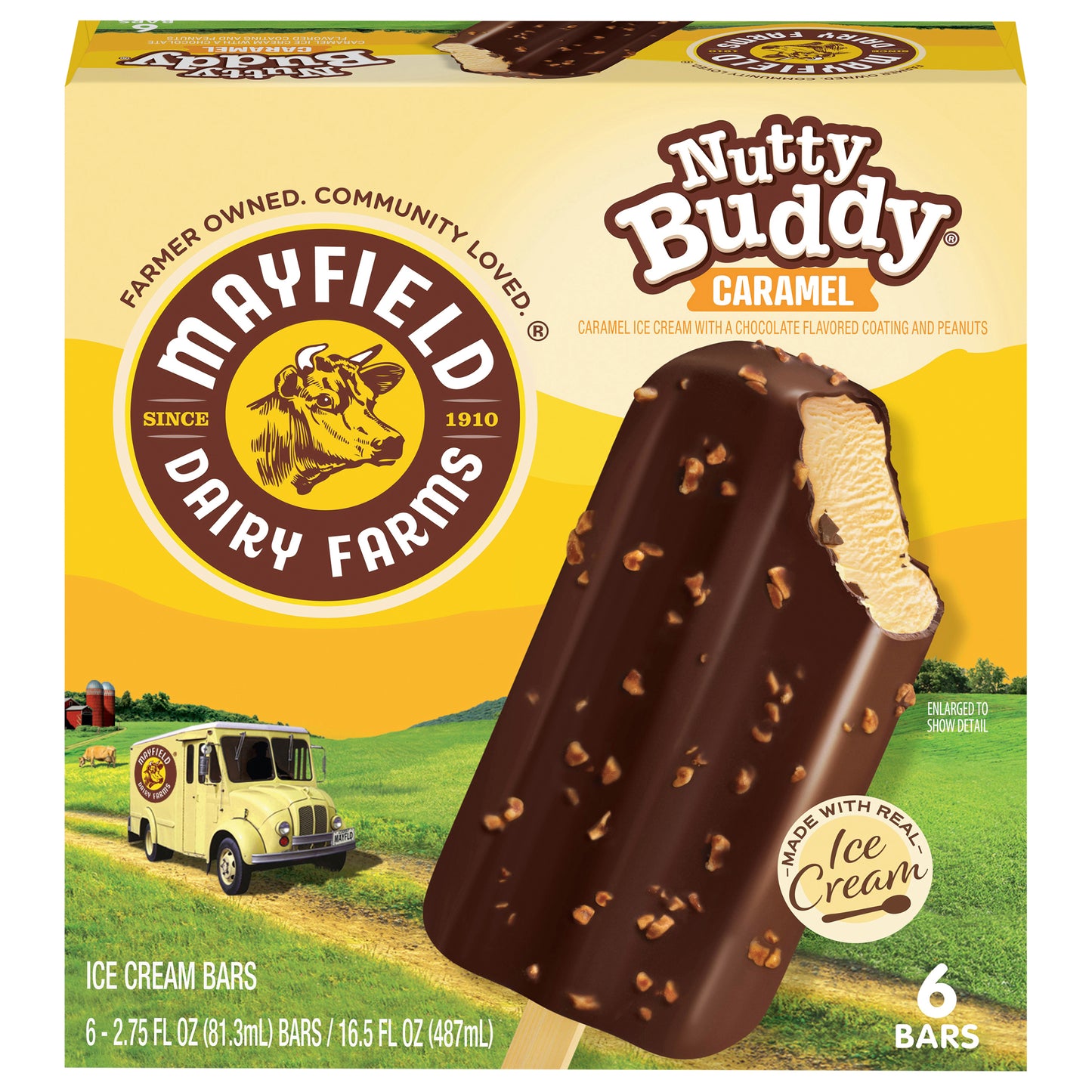 Mayfield Dairy Farms Nutty Buddy Caramel Ice Cream Bars, 6 ct / 2.75 fl oz