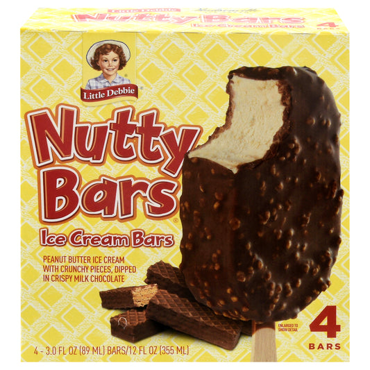 Little Debbie Nutty Bars Peanut Butter Ice Cream Bars 4 - 3.0 fl oz Bars