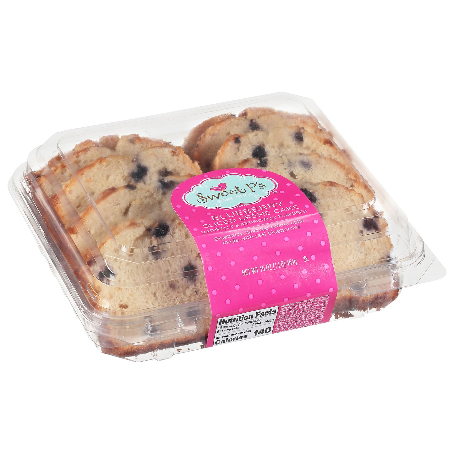 Sweet P's Bake Shop Sliced Blueberry Creme Cake 16 oz