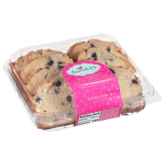 Sweet P's Bake Shop Sliced Blueberry Creme Cake 16 oz