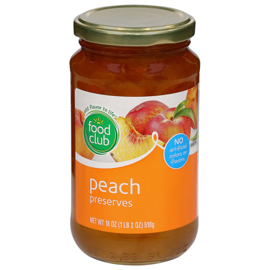 Food Club Peach Preserves 18 oz