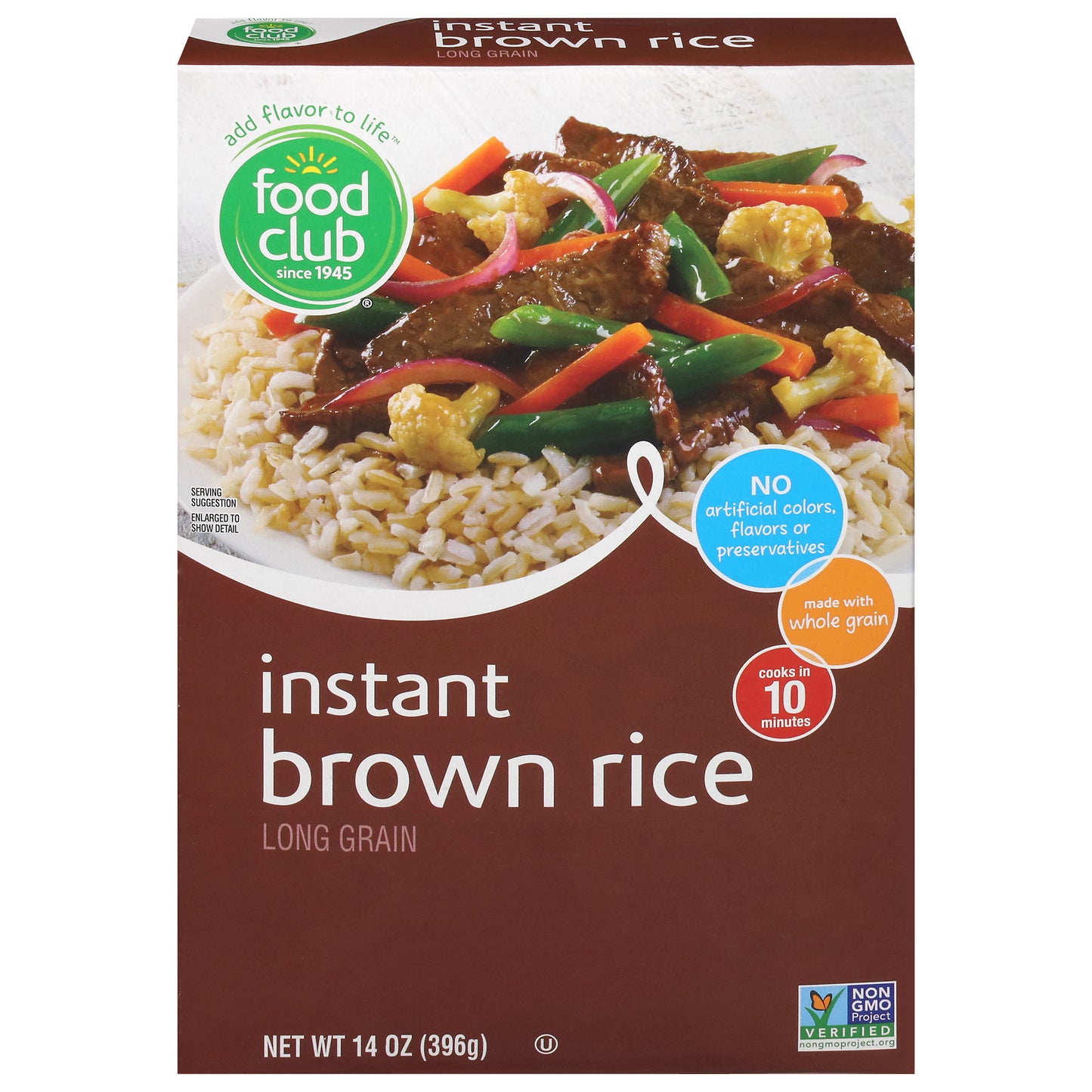 Food Club Long Grain Instant Brown Rice 14 oz