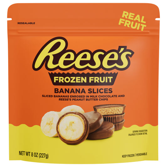 REESE'S Banana Slices in Milk Chocolate and REESE'S Peanut Butter Chips, 8 oz (Frozen)