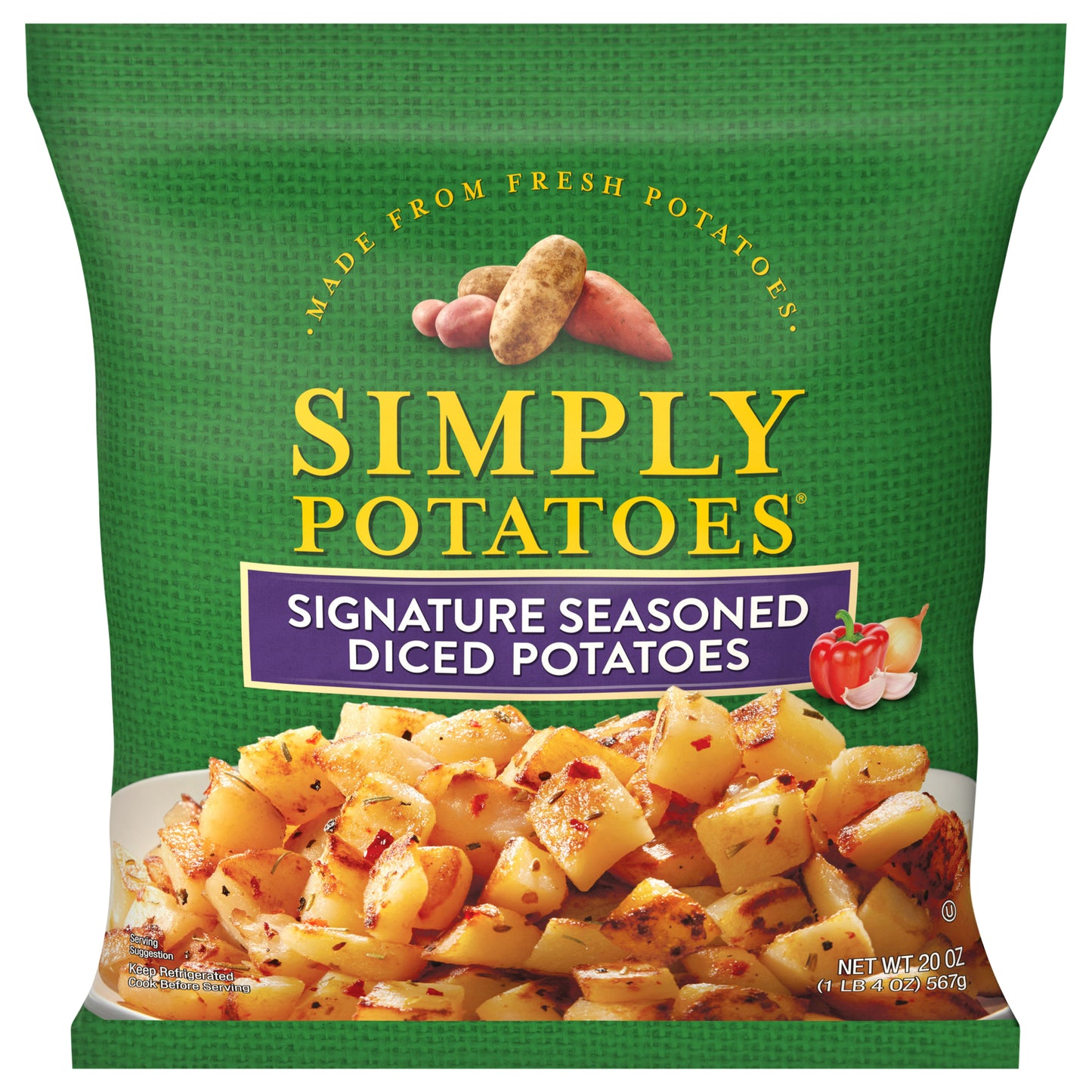 Simply Potatoes Signature Seasoned Diced Potatoes , 20 Oz, Pack of 1