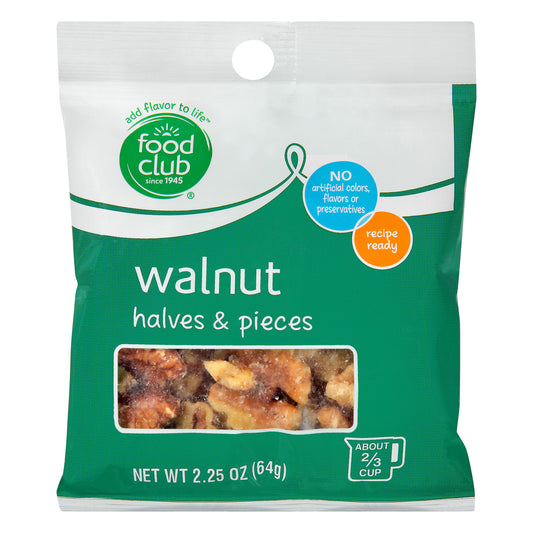 Food Club Halves & Pieces Walnut 2.25 oz