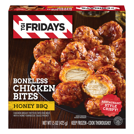 TGI Fridays Honey BBQ Boneless Chicken Bites Frozen Snacks, 15 oz Box