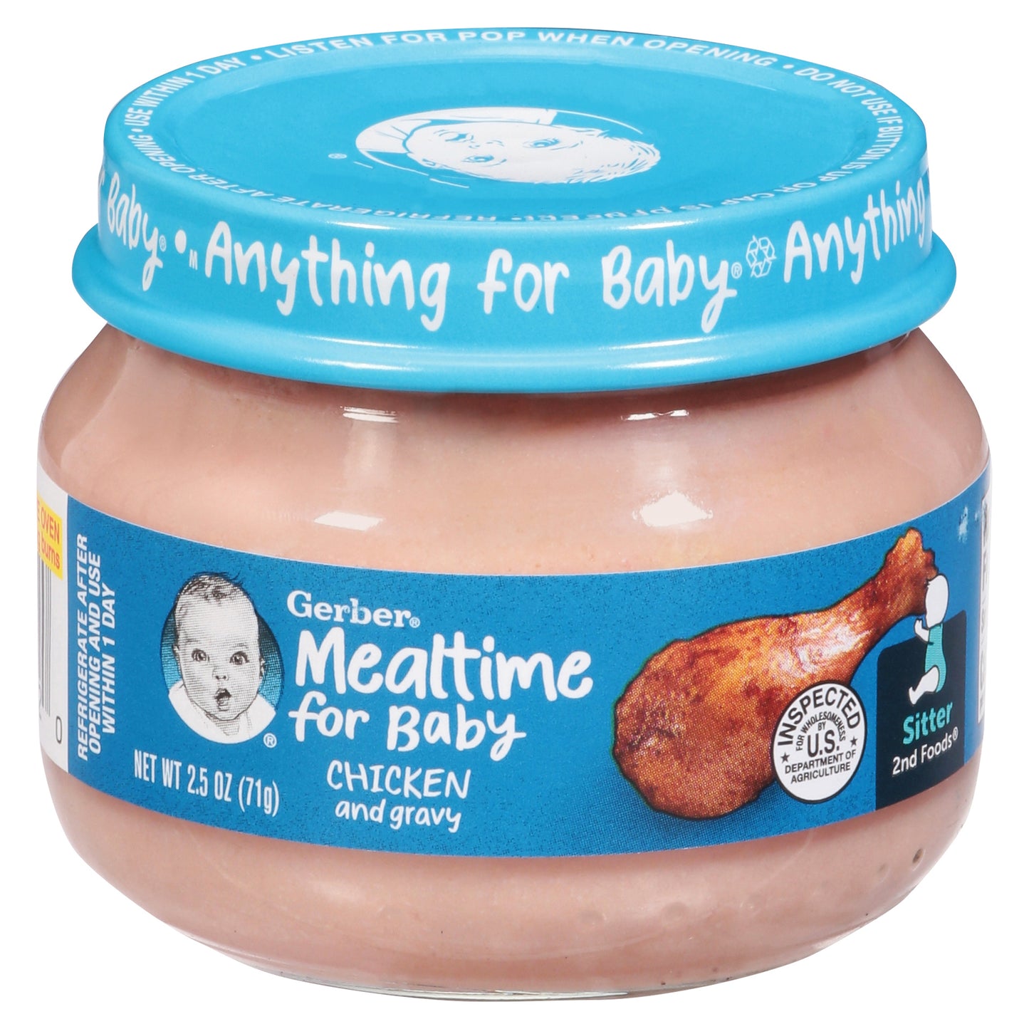 Gerber Mealtime for Baby Sitter (2nd Foods) Chicken and Gravy 2.5 oz