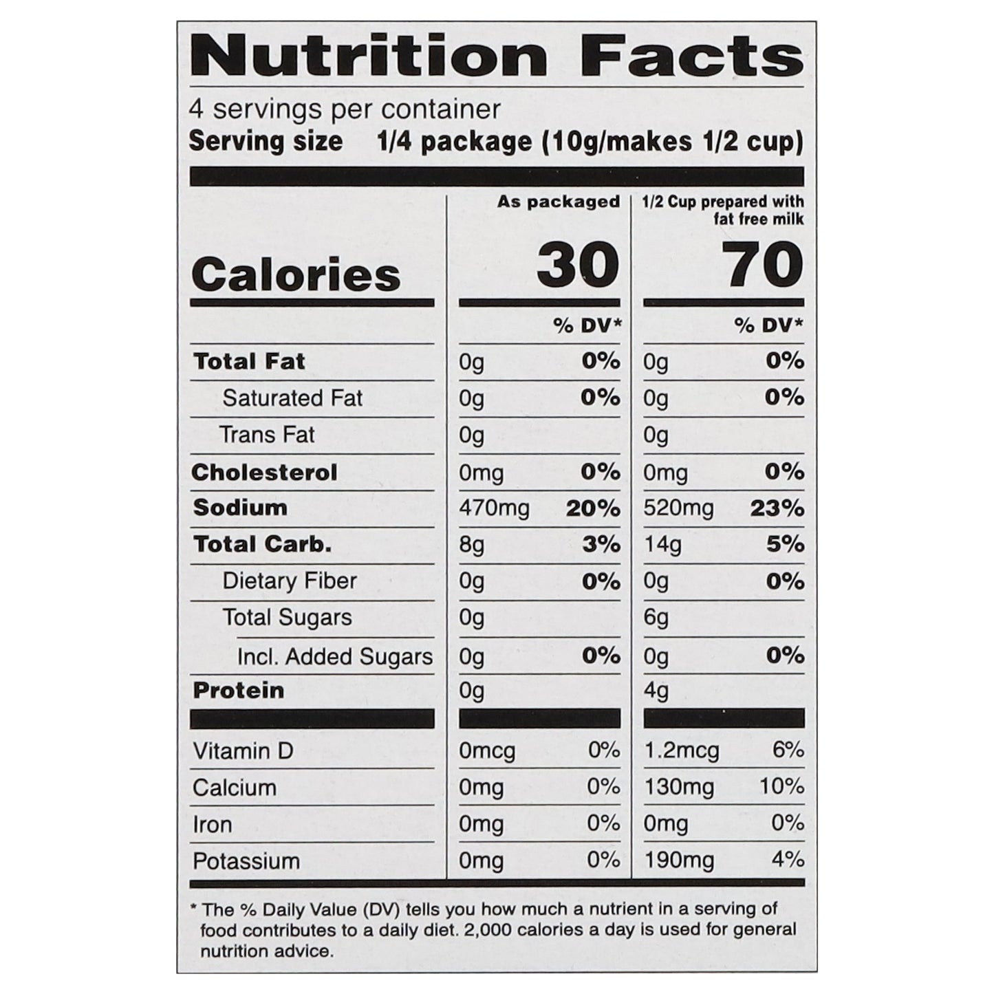 Food Club Essential Choice Instant Reduced Calorie Vanilla Pudding & Pie Filling 1.34 oz