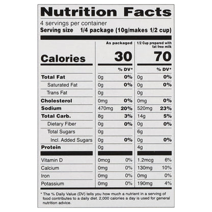 Food Club Essential Choice Instant Reduced Calorie Vanilla Pudding & Pie Filling 1.34 oz