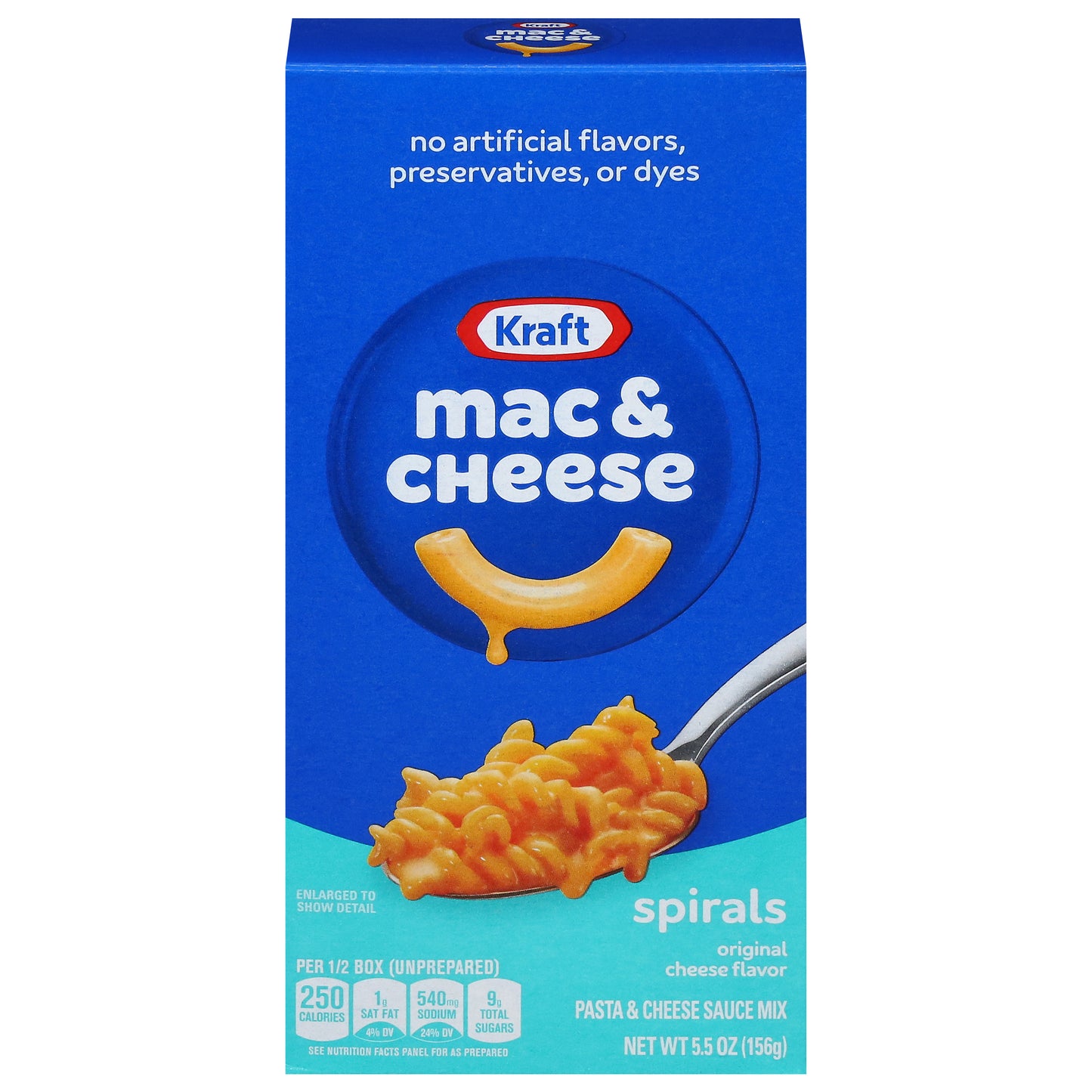 Kraft Spirals Original Mac & Cheese Macaroni and Cheese Dinner, 5.5 oz Box