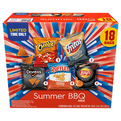 Frito Lay Snacks Summer BBQ Mix Variety 1 Oz, 18 Count