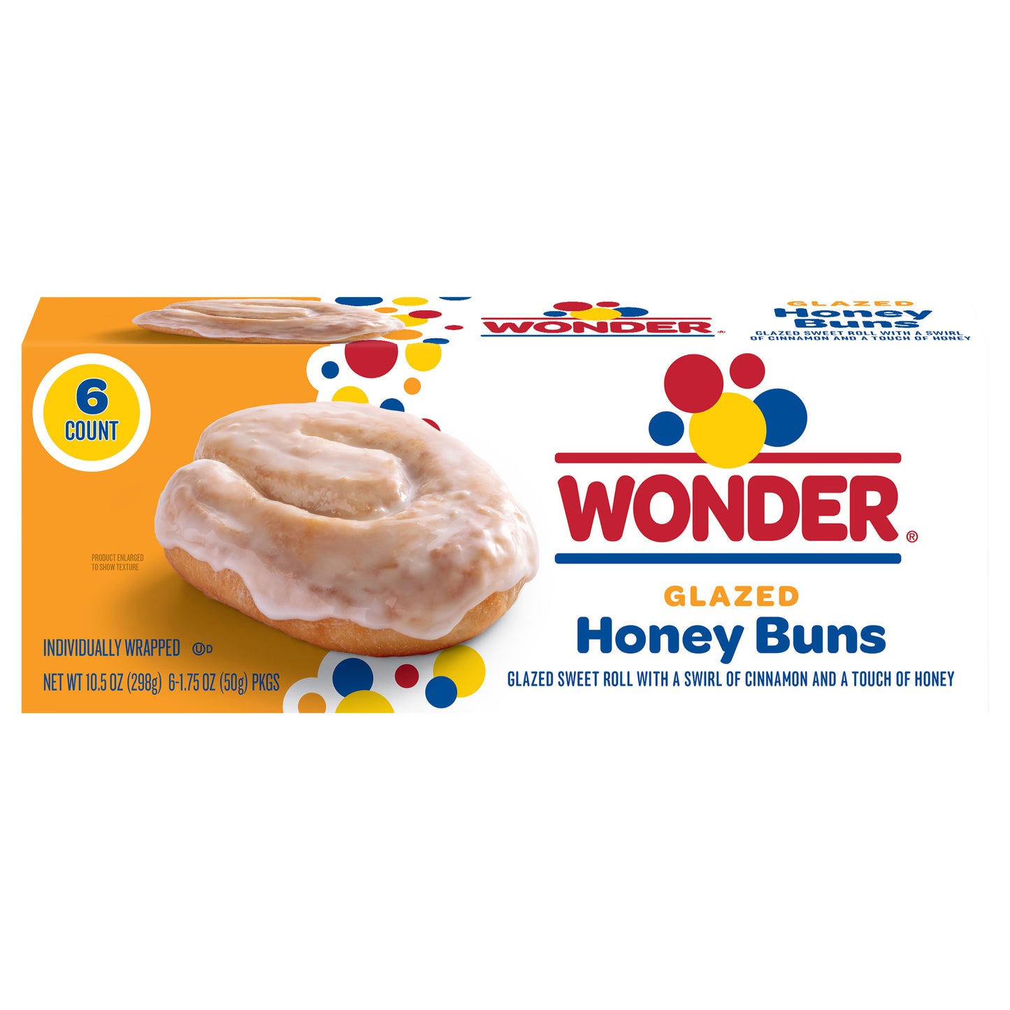 Wonder Glazed Honey Buns 6 - 1.75 oz Packages