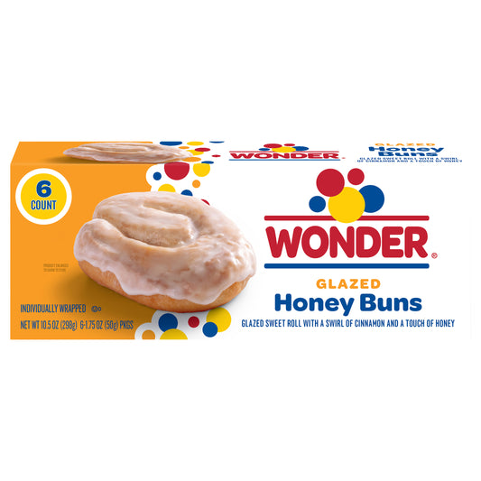 Wonder Glazed Honey Buns 6 - 1.75 oz Packages