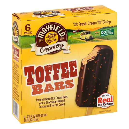 Mayfield Creamery Toffee Ice Cream Bars 6 - 2.75 fl oz Packs