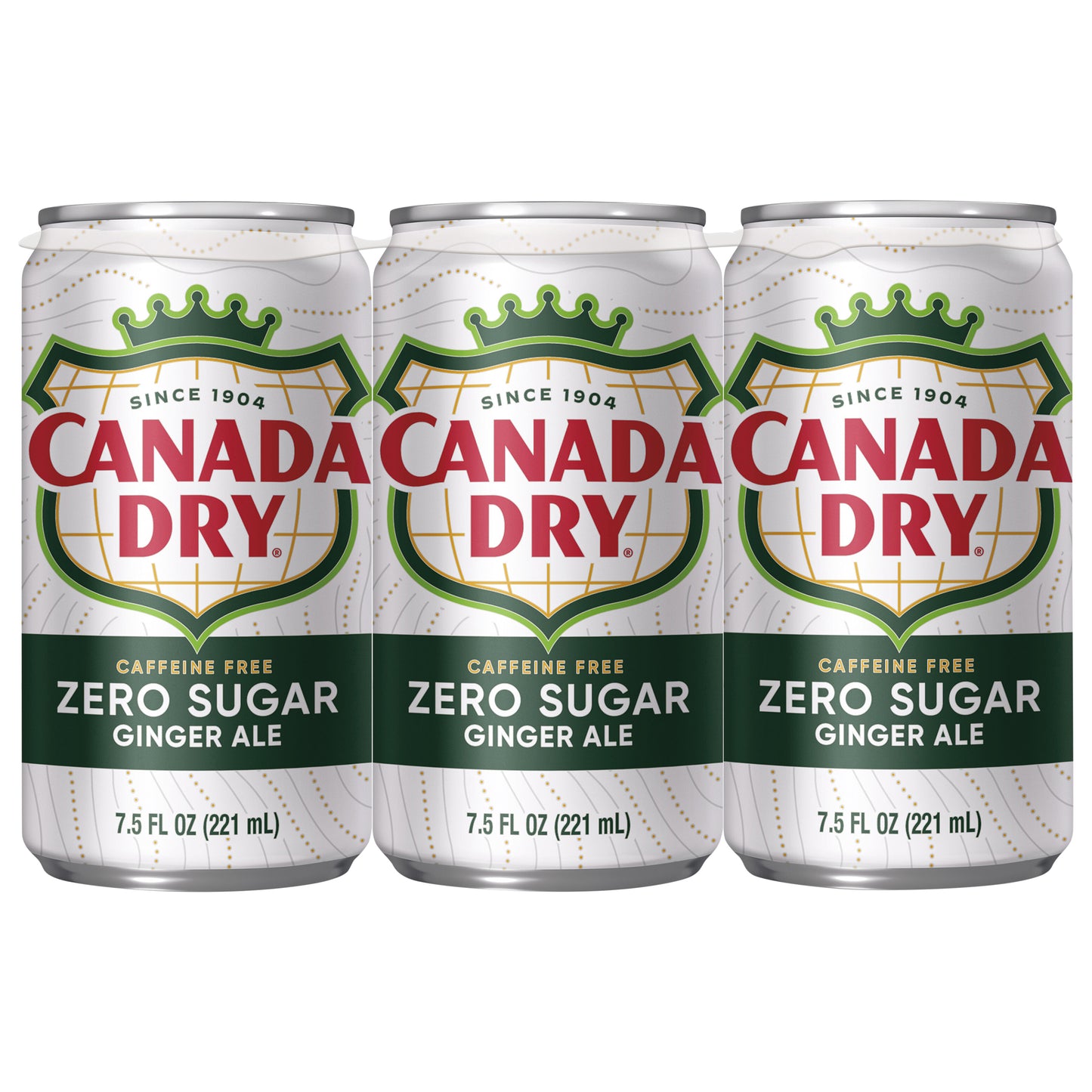 Canada Dry Zero Sugar Ginger Ale Soda, 7.5 fl oz cans, 6 pack