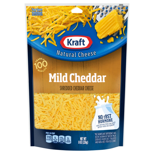 Kraft Mild Cheddar Shredded Cheese, 8 oz Bag