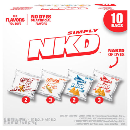 Frito Lay Simply NKD Snacks Variety Pack Mix, 9 5/8 Oz X 10 Count