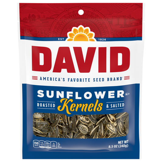 DAVID Roasted and Salted Original Sunflower Kernels, 8.5 oz