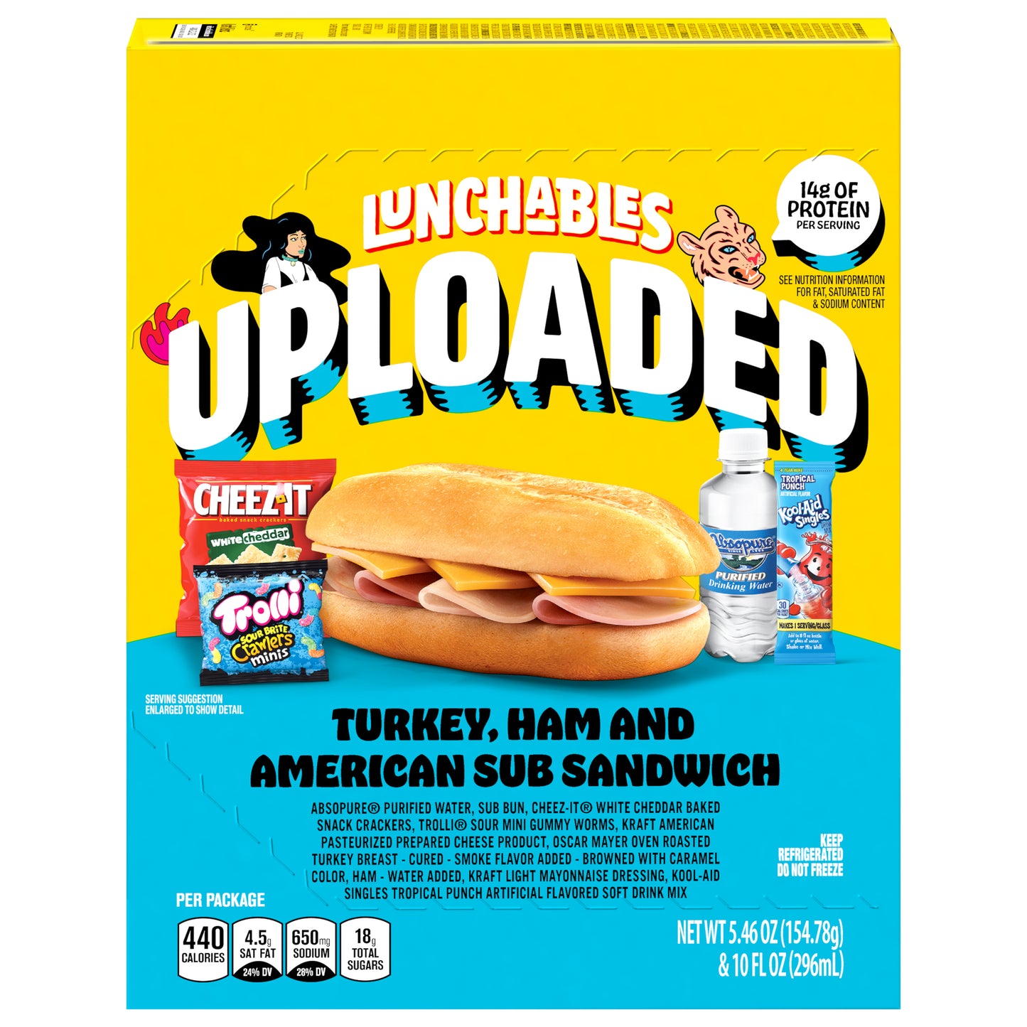 Lunchables Uploaded Turkey, Ham and American Sub Sandwich 1 ea