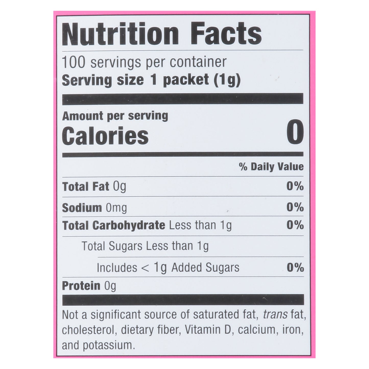 Sweet 'N Low Zero Calorie Sweetener 100 ea