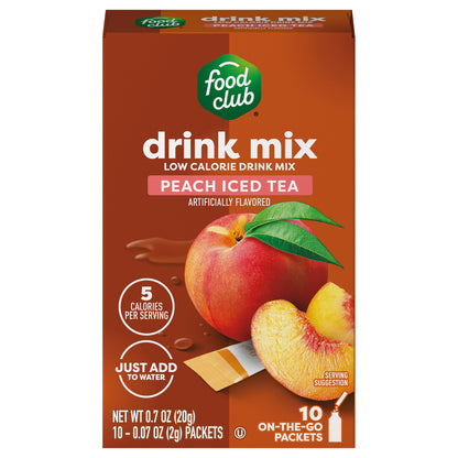 Food Club Low Calorie Peach Iced Tea Drink Mix 10 ea