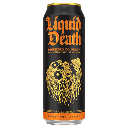 Liquid Death, Squeezed to Death, Orange-Flavored Sparkling Water