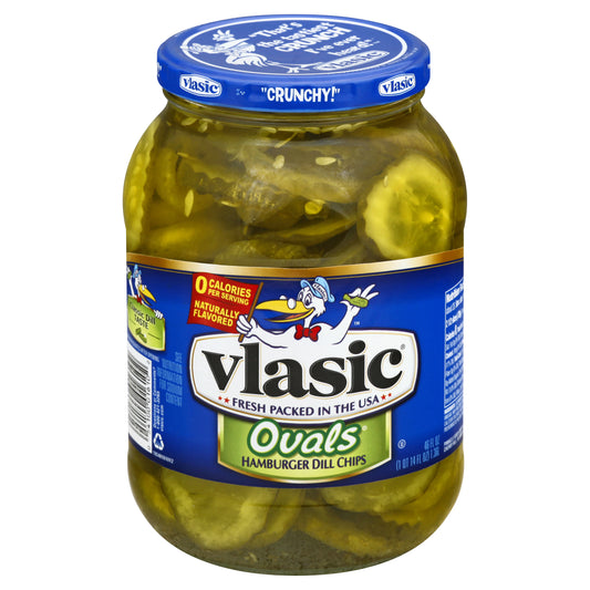Vlasic Ovals Hamburger Dill Pickle Chips 46 oz