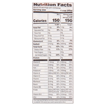 Food Club Toasted Oats Honey Nut Cereal 32 oz