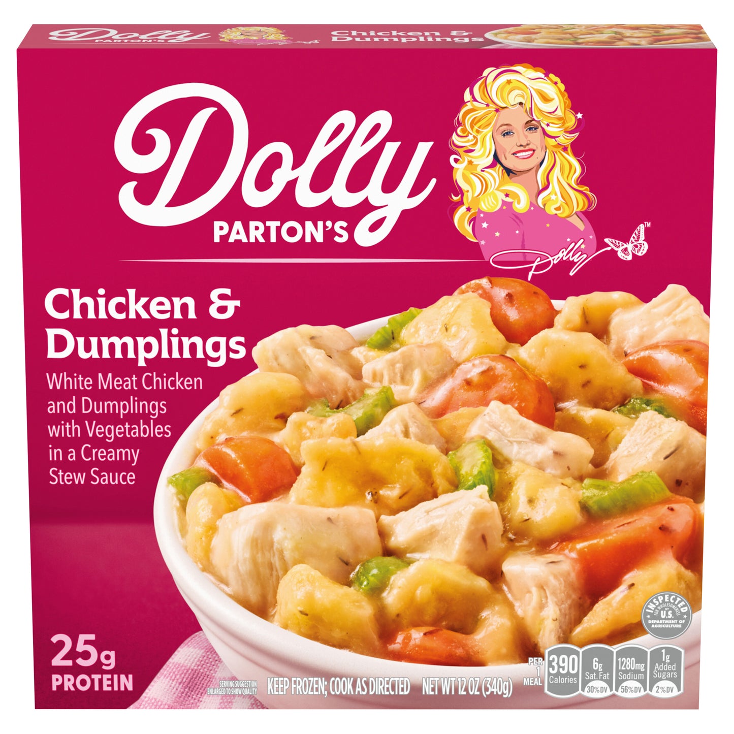 Dolly Parton's Chicken & Dumplings With Vegetables and Creamy Sauce, Frozen Meal, 12 oz.
