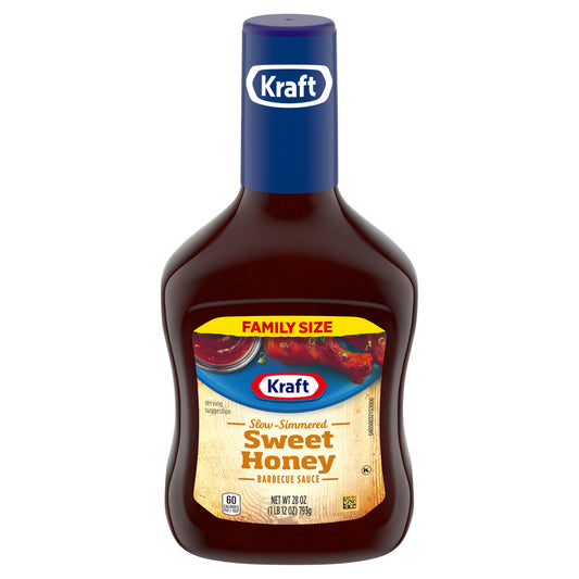 Kraft Sweet Honey Slow-Simmered Barbecue Sauce Family Size, 28 oz Bottle