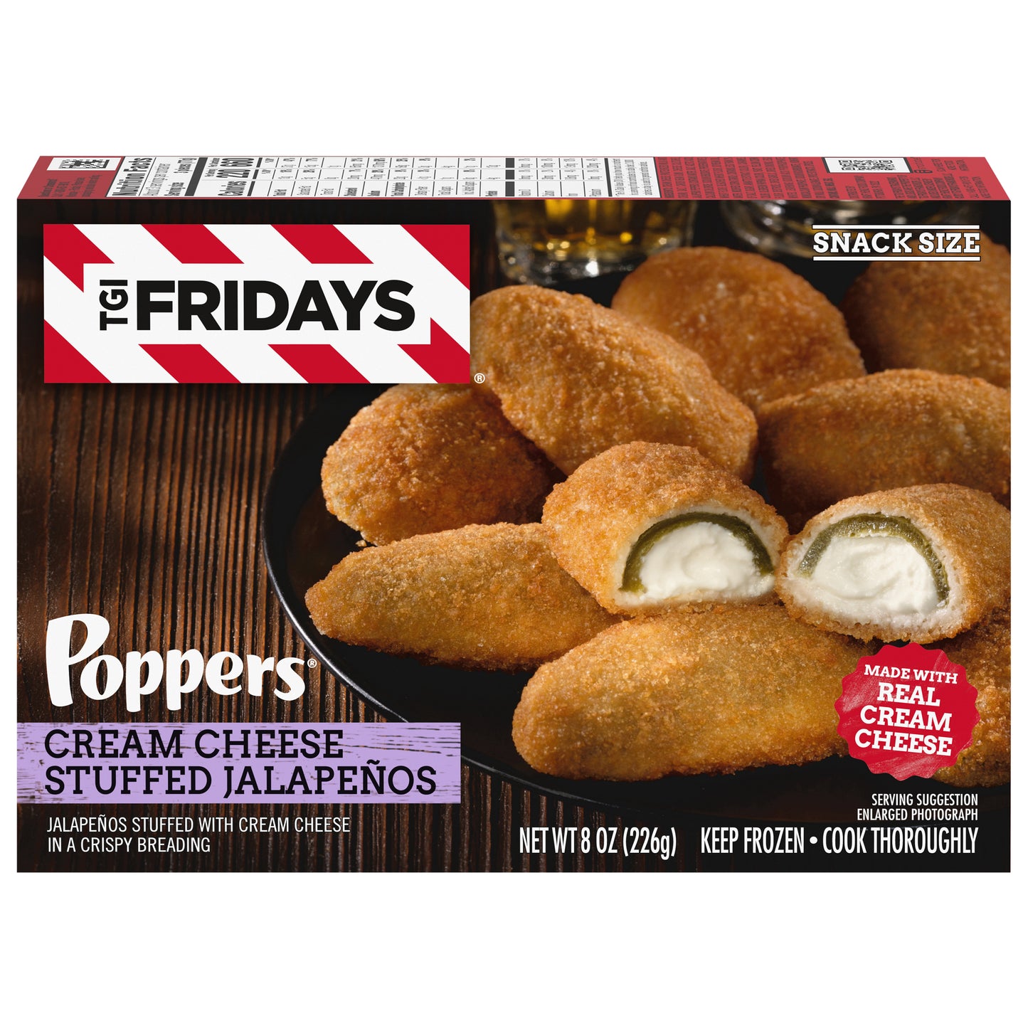 TGI Fridays Poppers Snack Size Cream Cheese Stuffed Jalapenos Snack Size 8 oz